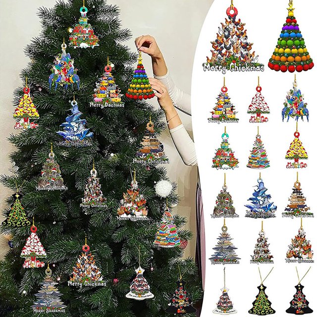 Pendentif de Noël Série Modèle Résistant aux Intempéries Porte en Bois Décoration Signe Enfants Cadeau