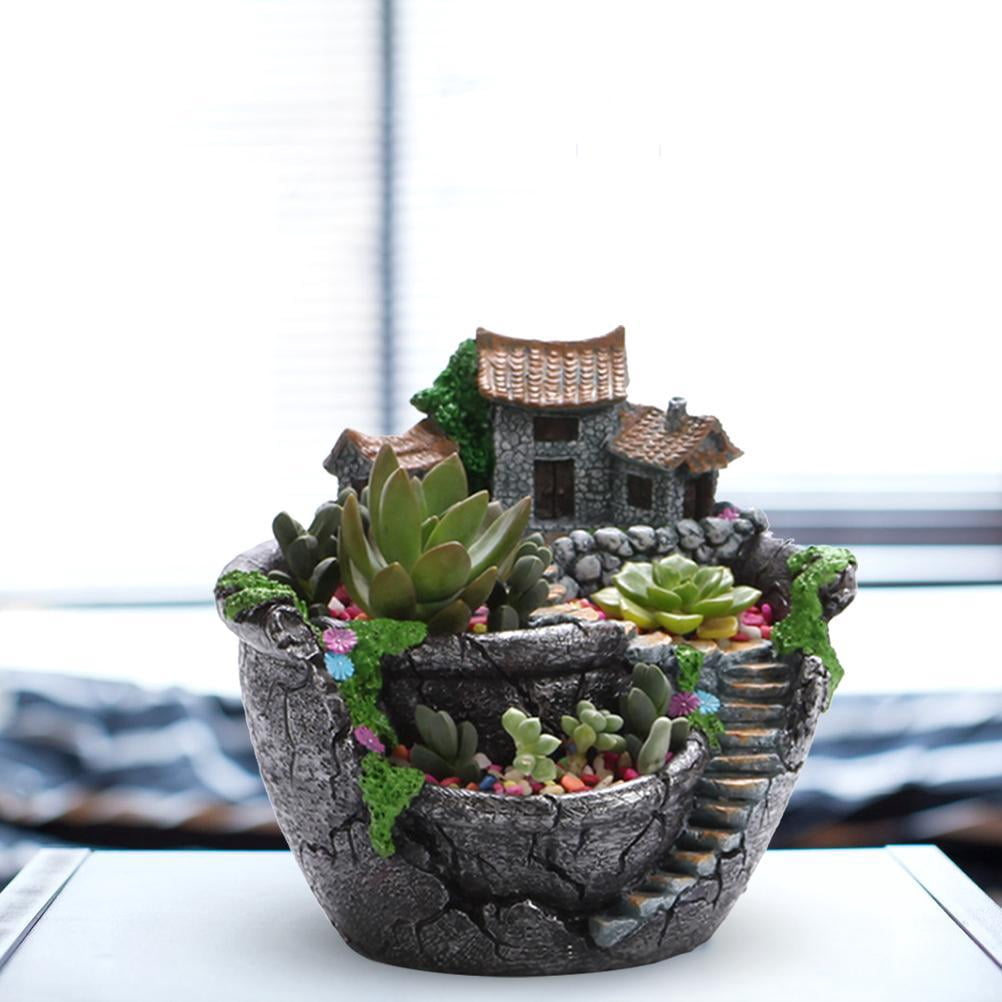 Plants Pot Succulent Plants Pot with Sweet House Flower Basket Planter Pot Garden Decoration