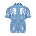 thumbnail image 4 of Miaeowve Mens Shiny Sheer Top PVC Leather Wet Look Glossy T-Shirt for Halloween Beach Pool Rave Party Light Blue S, 4 of 7