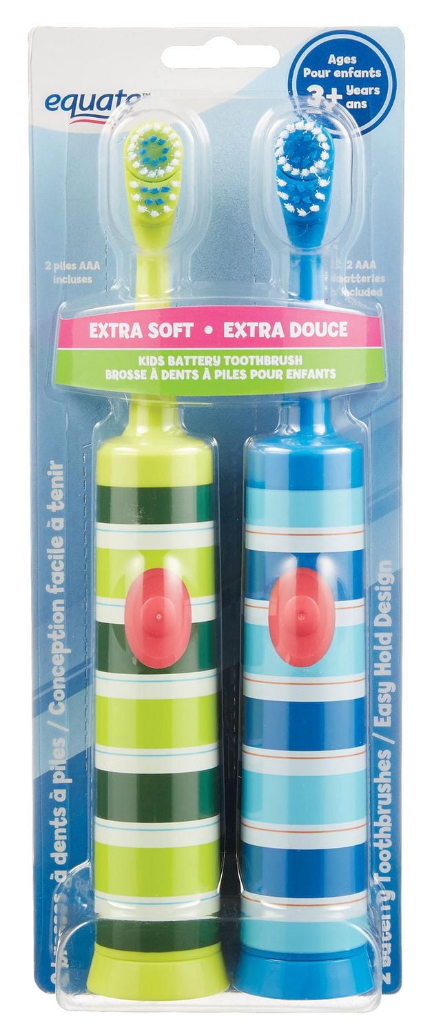 Equate™ Brosse à Dents à Piles pour Enfants, Soies Extra Douces, à Rayures