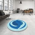 thumbnail image 4 of Ahgly Company Tapis d'Intérieur Rectangulaire Transitionnel Bleu Lavable à la Machine, 3 Pieds x 5 Pieds, 4 of 7