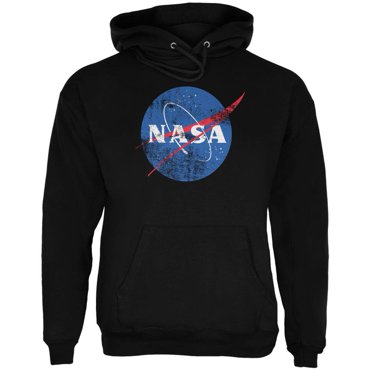 NASA Chandail à Capuchon Noir pour Adulte à Logo Usé
