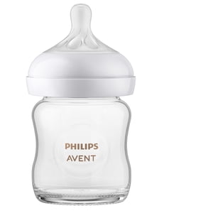 Philips Avent Glass Natural Baby Bottle with Natural Response Nipple, 4oz Bottle, SCY910/01