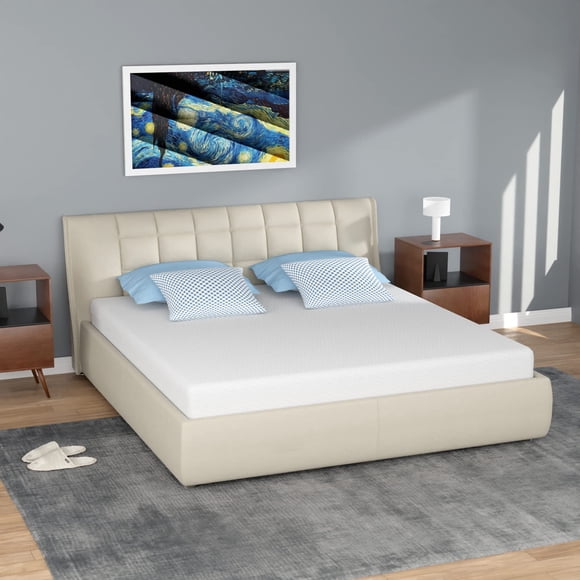 FDW Queen 5 Inch Medium-Firm Gel Memory Foam Mattress, CertiPUR-US Certified, in a Box, Pressure Relief, White