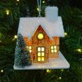 thumbnail image 2 of Holiday Time Ornement de maison brune avec arbre LED., 2 of 4