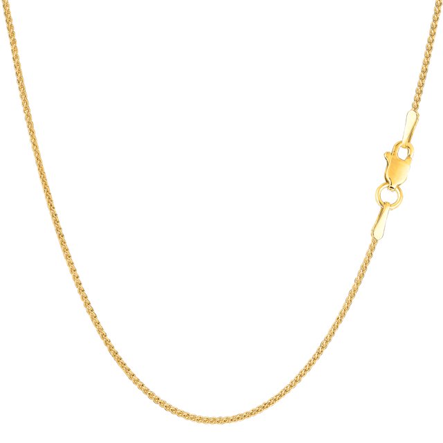 10k Yellow Gold Wheat Chain Necklace, 1.0mm, 16"