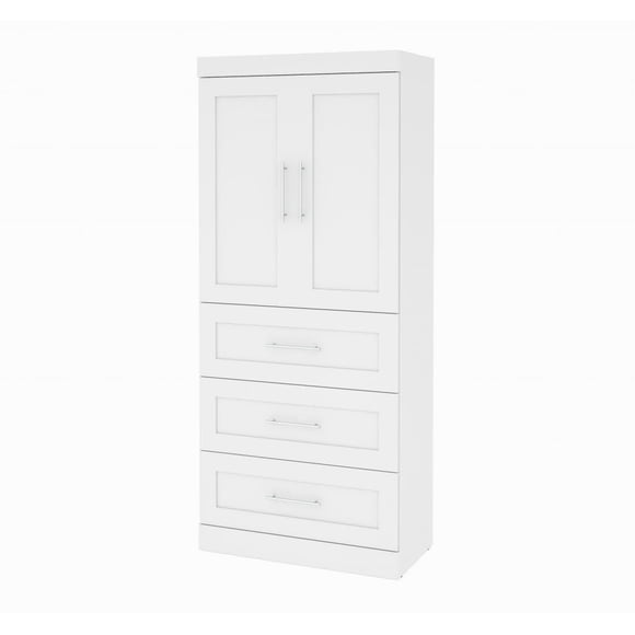 Pur by Bestar 36" Storage Unit with 3-drawer Set And Doors
