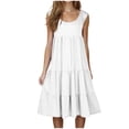thumbnail image 1 of Robes pour Femmes en Liquidation Robes d'Été pour Femmes 2025 Robe Débardeur Sans Manches Robe de Plage Vacances Robe d'Été Robe à Volants Robe Fluide Mini Robes Robe Décontractée pour Femmes Nouvelle Blanche G, 1 of 1