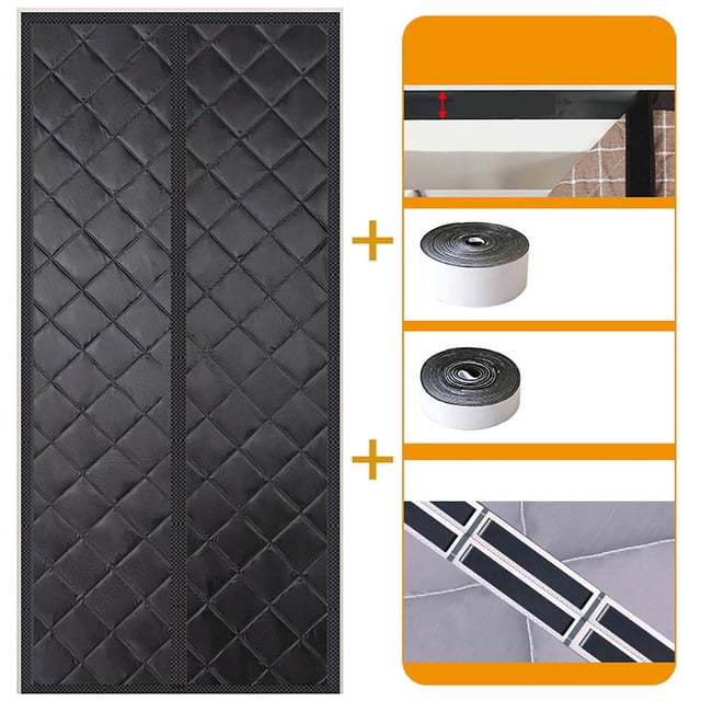 Heavy Duty Insulated Thermal Door Curtain For Enhanced Home Energy Efficiency Winter Cold Stopper Full Coverage Design 2PCS