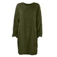 thumbnail image 4 of Kcodviy Robe Chandail d'Hiver pour Femme en Tricot Fendu, Col Roulé, Chaude, Manches Longues, Robe Chandail pour Femme avec Poche, Mini Robe Chandail, 4 of 6