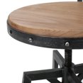 thumbnail image 3 of Miliies Smooth Back and Adjustable Rustic Industrial Bar Stool with Backrest and Solid Wood Seat - Swivel Counter Height Stool for Kitchen Island, Home Bar, and Dining Spaces, 3 of 7