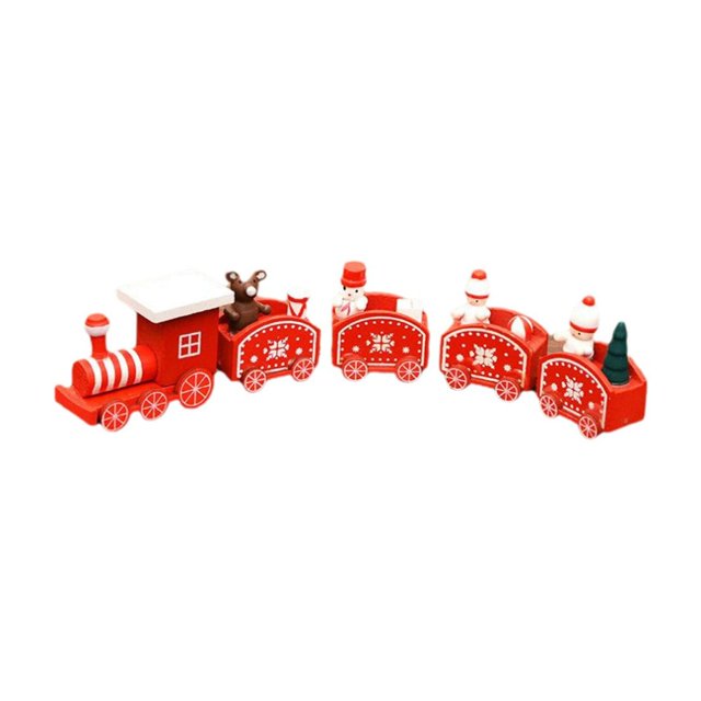 Christmas Ornaments Set Wooden Christmas Train Decorations Wooden Train Set