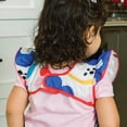 thumbnail image 3 of Tiny Twinkle -  Baby - Mess-Proof Apron Bib Ruffle - Waterproof - Machine Washable - Floral Blue, 3 of 5