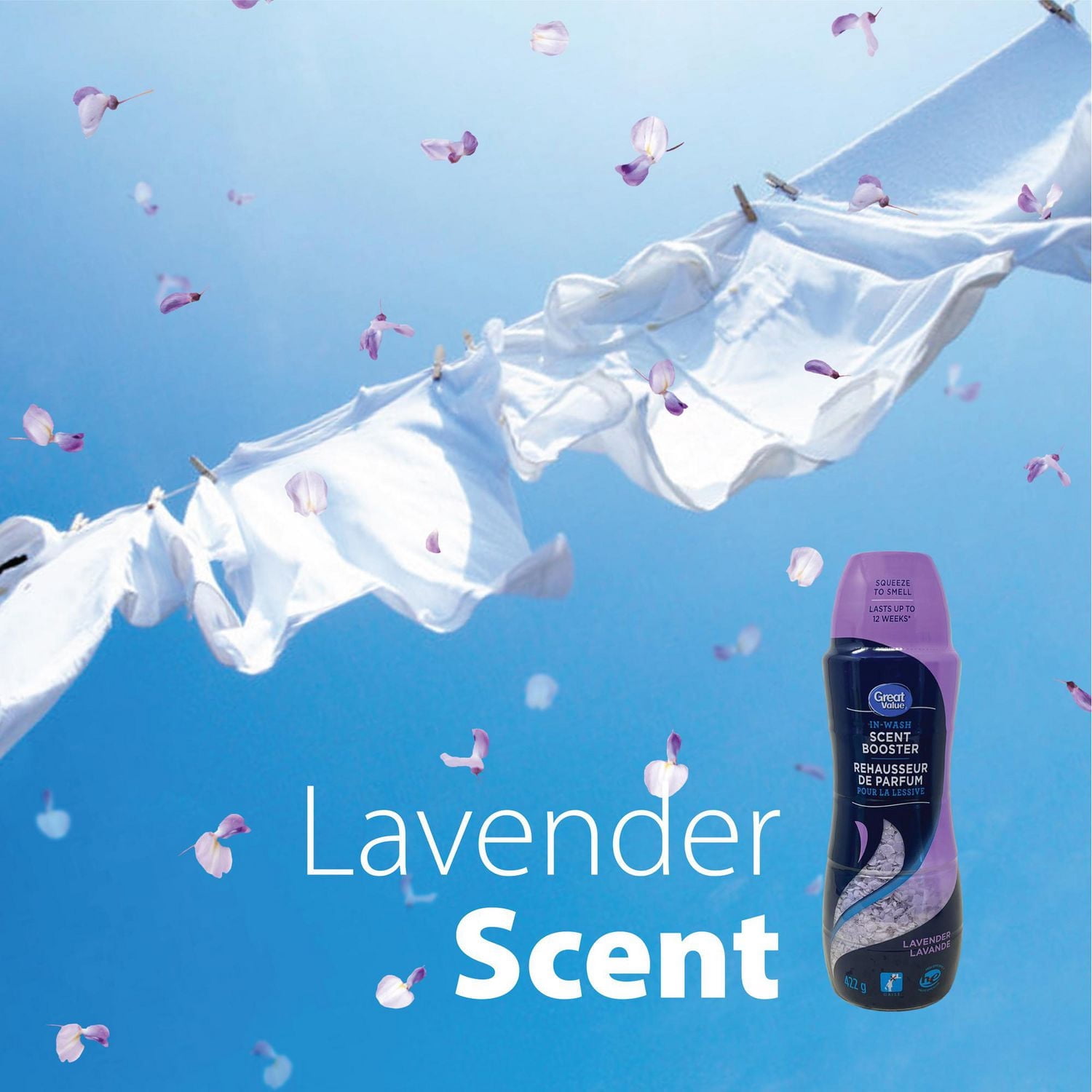 Great Value Rehausseur de parfum pour la lessive lavande