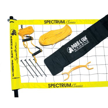 Park & Sun Sports Spectrum Classic : Système de Filet de Volleyball Extérieur Professionnel Portable, Jaune