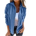 thumbnail image 1 of Posijego Veste de Mode pour Femmes Automne Hiver Tendance à Manches Longues avec Capuche et Poches, 1 of 6