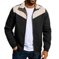 thumbnail image 2 of Yusimy Men's Lightweight Casual Bomber Jacket - Color Block Design Classic Varsity Style, 2 of 9
