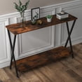 thumbnail image 1 of EDTara Industrial Farmhouse Console Table, Long Narrow 2-Tier Entryway Table with Storage Shelf for Foyer, Hall, or Behind Sofa, 1 of 8
