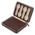 thumbnail image 1 of MasteelfCA Portable Zippered Watch Travel Case Holder 8 Compartments Watches Interior Storage Organizer Watch Collection Travel Bag (Brown 8 Watch Box Compartments), 1 of 7
