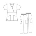 thumbnail image 4 of Sivvan Womens Scrub Set - Multi Pocket Cargo Pants & Stylish Mock Wrap Top, 4 of 6