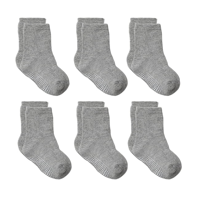 WUANDIXFA Grip Baby Socks 6PC Children Socks Comfortable Soft Fashion Solid Color Children Floor Socks Purple,1-3 Years