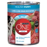 Purina ONE Plus+ Lamb de terre classique pour chiots en santé & Riz à grains longs Entrée, Nourriture pour chiots humides 368 g
