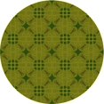 thumbnail image 1 of Ahgly Company Machine Washable Indoor Round Transitional Dark Yellow Green Area Rugs, 6' Round, 1 of 7