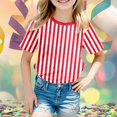 thumbnail image 2 of GDREDA T-Shirt Graphique à Manches Courtes Rayé de Carnaval pour Garçons, Chemise de Fête Colorée, Haut Décontracté Confortable pour Enfants Rouge,160, 2 of 4