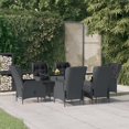 thumbnail image 1 of vidaXL 7 Piece Garden Dining Set Dark Grey Poly Rattan, 1 of 5