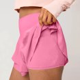 thumbnail image 2 of Besolor Womens Athletic Shorts Double Layers Ruffle High Waist Running Workout Tennis Shorts with Build in Shorts, 2 of 6