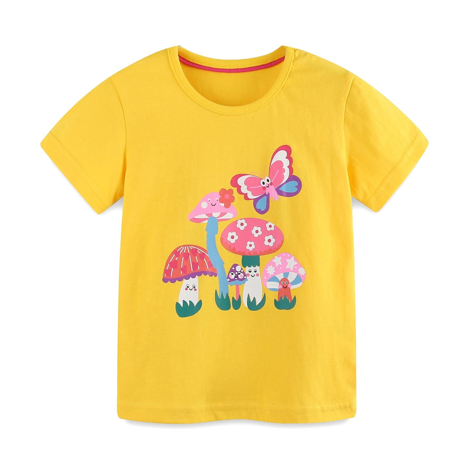 Chandails pour Filles avec Papillon, T-Shirts à Manches Courtes pour Filles, Col Rond, Vêtements d'Été pour Filles, Jolis Chandails pour Filles 4-5 Ans, Tenue pour Fille