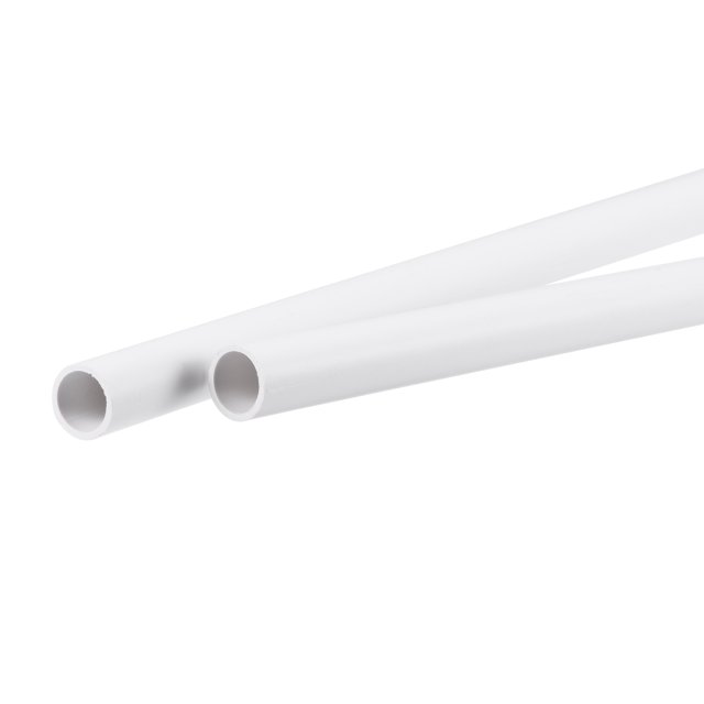 Unique Bargains 8.8mm ID 11mm OD 500mm White PVC Pipe Round Rigid Plastic Tube for Water Pipe 2 Pack