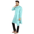 thumbnail image 3 of Atasi Indian Designer Kurta For Mens Party Wear Solid Color Ethnic Long Shirt, 3 of 7