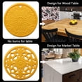 thumbnail image 3 of Silicone Trivets for Hot Pots and Pans Silicone Trivet Mat Set with 3 Carved Patterns Hot Pot Holder Hot Pads Kitchen Pans and Pots Set Hot Pads Pot Holders, 3 of 4