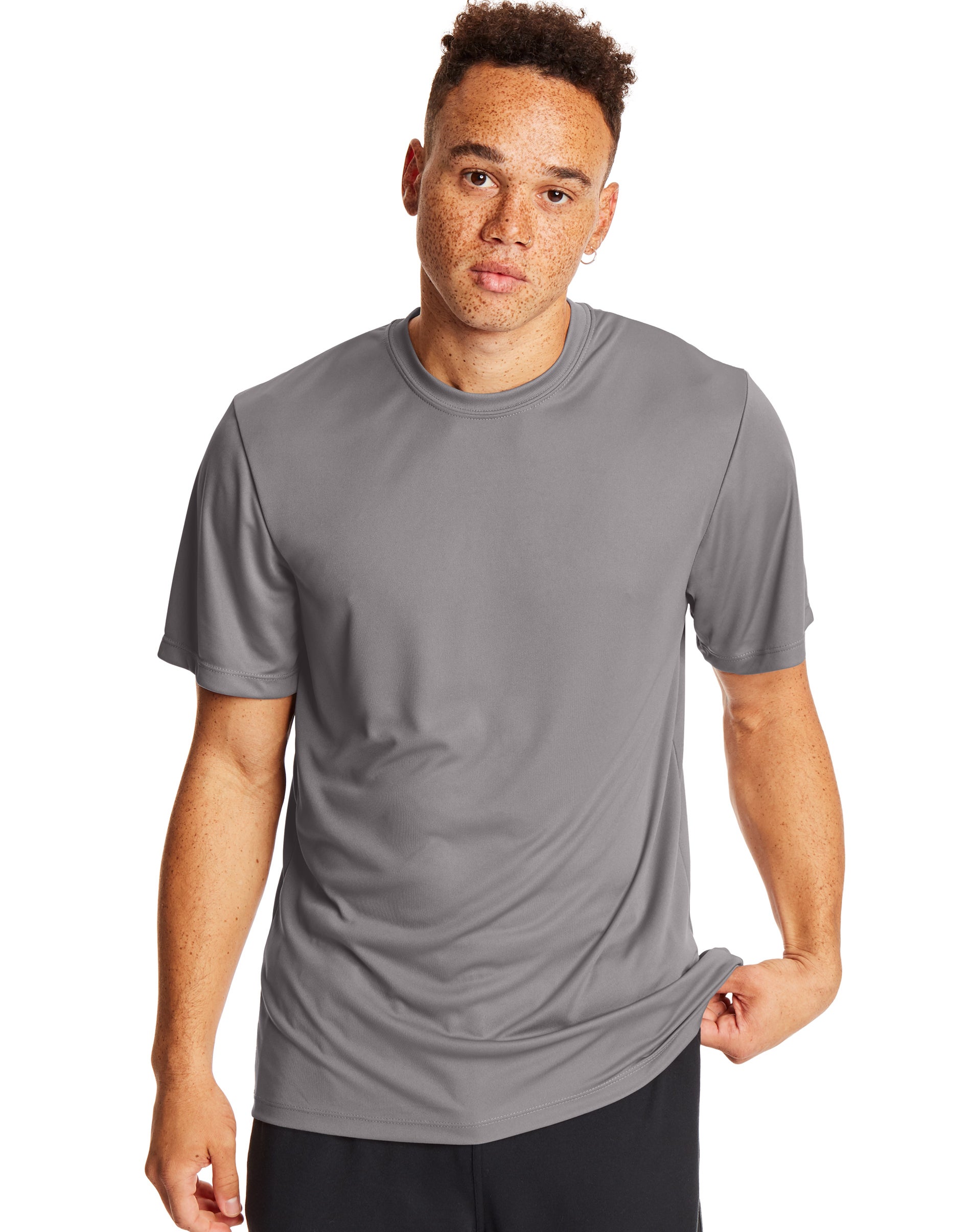 Hanes Mens Sport Cool DRI Performance Tee 2-Pack, M, Graphite