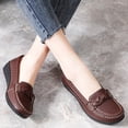 thumbnail image 4 of LOVZFMLL Mocassins Penny pour Femmes Classiques Slip On Chaussures Plates pour Travail de Bureau Décontracté Confortables à Bout Rond Ballerines Habillées Brun 9, 4 of 6