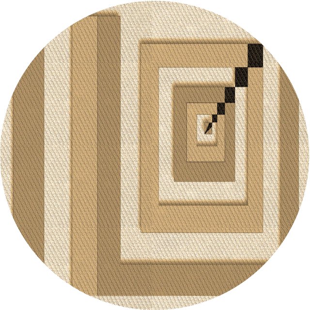 Ahgly Tapis Rond Lavable en Machine Intérieur Transitionnel Brun Cannelle, 5 Pieds Rond