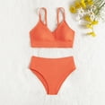 thumbnail image 2 of MIASHUI Girls Swimsuit Bikini Set Bathing Suits Two Piece Solid Color Swimwear Bathing Suit,Orange,8-10 Years, 2 of 3