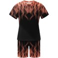 thumbnail image 4 of Hommes Imprimé Manches Courtes Décontracté Plage Manches Courtes Col Rond Blouses & Ensembles, 4 of 5