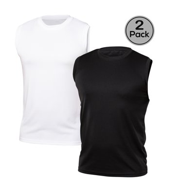 Blank Activewear Lot de 2 Débardeurs pour Hommes, Tissu birdseye de Performance à Séchage Rapide