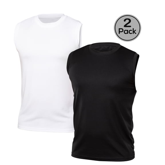 Blank Activewear Lot de 2 Débardeurs pour Hommes, Tissu birdseye de Performance à Séchage Rapide