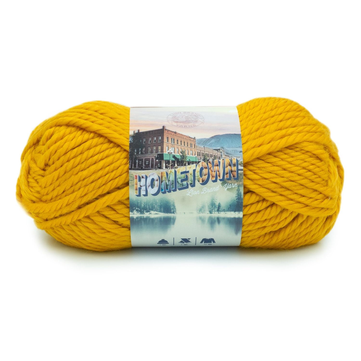 Lion Brand Yarn Hometown USA Moutarde de Madison 135-159 File Volumineux Classique