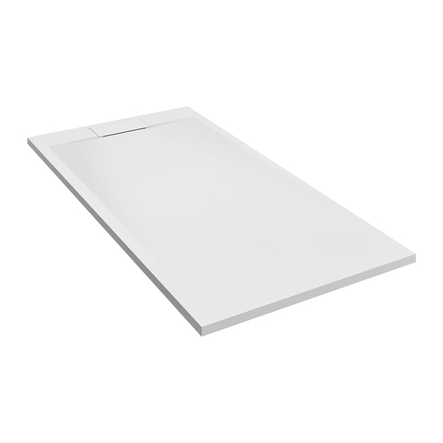 Emberveil White SMC Shower Base 36" x 72" – Low Profile Anti-Slip Stone Texture with Side Drain