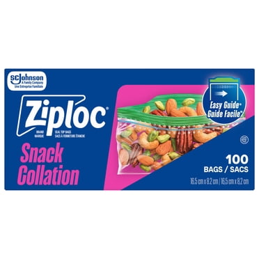 Ziploc Snack Bags, Seal Top, 100 Bags