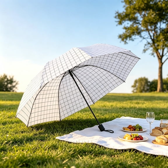 Vacemry Parapluie Pliant avec Protection UV, Parapluie Compact Imperméable et Coupe-Vent contre le Soleil et la Pluie, Parasol de Voyage Léger UPF 50+ pour les Déplacements et l'Extérieur 37.8x26.8 Po