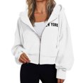 thumbnail image 1 of Veste en Molleton pour Femmes, Chandail à Capuche Confortable avec Manches Longues, Coupe Ample, 1 of 5