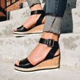 thumbnail image 1 of Retro Womens Fashion Open Toe Ankle   Platform Wedges Shoes Ladies Roman Sandals, 1 of 6