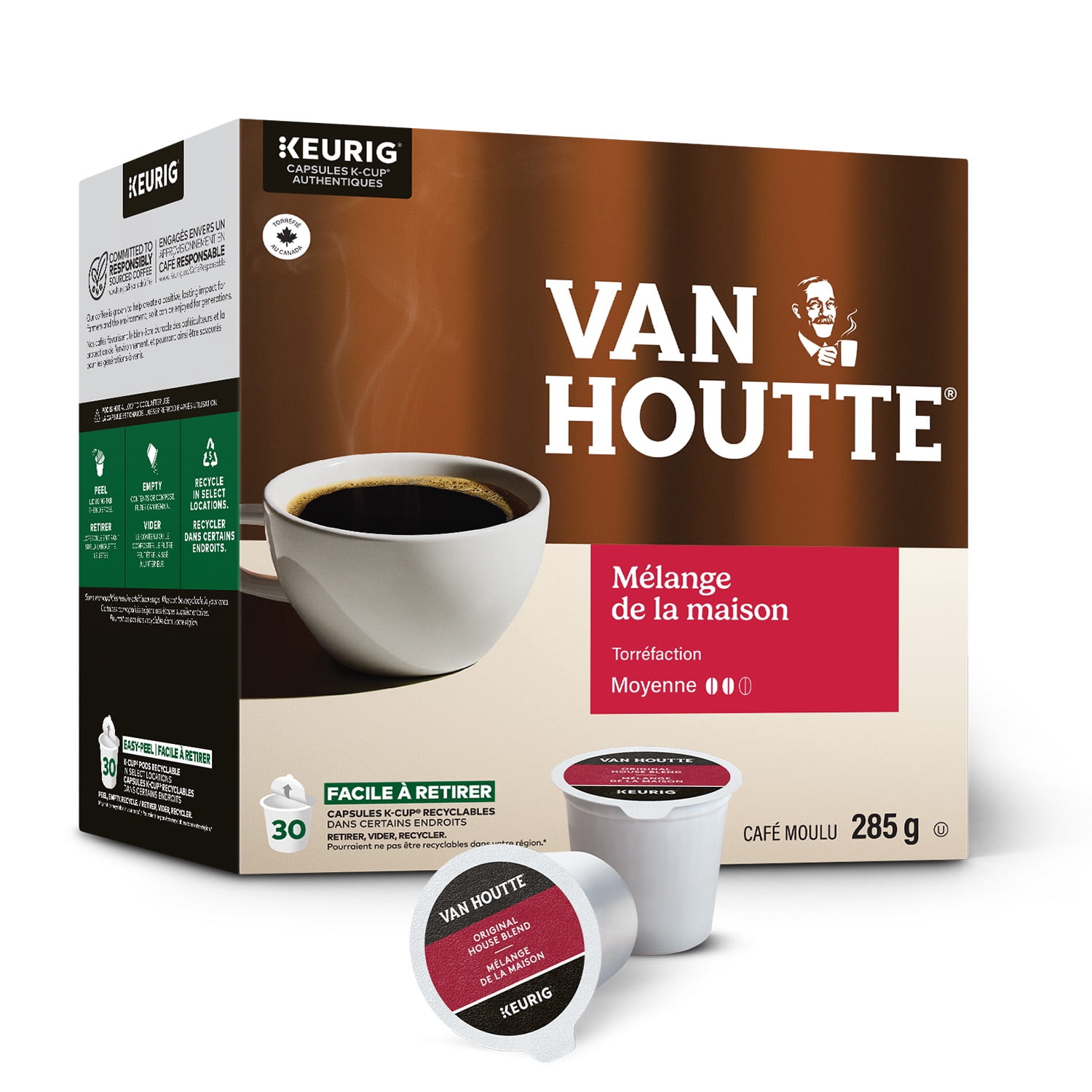 Van Houtte Mélange de la Maison Original, Torréfaction Moyenne, Capsules de Café K-Cup