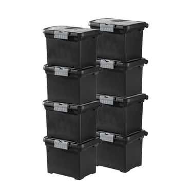 Sterilite Portable Lockable File Box Organizer with Handle (8 Pack)