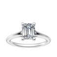 thumbnail image 1 of 1.00 Carat Excellent Emerald Cut Real Diamond New Design Solitaire Ring for Wedding Solid 18K White Gold Size 11, 1 of 7